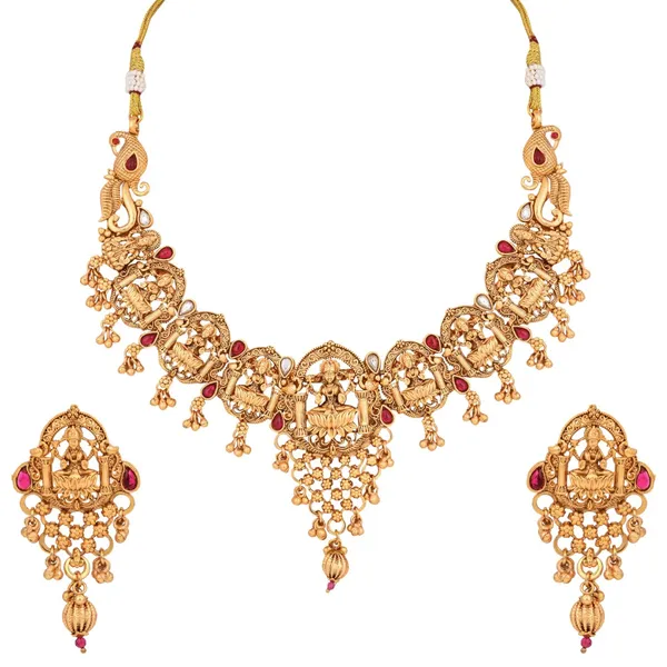Laxmi_Temple_Necklace_Set_with_Red_stones