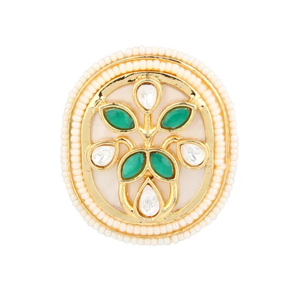 Green_stone_&_Kundan_Oval_Statement_Ring_with_MOP