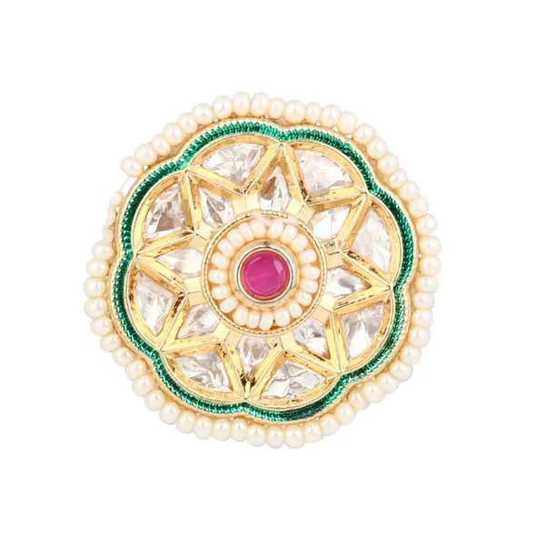 Green_enamel_Kundan_Floral_Ring