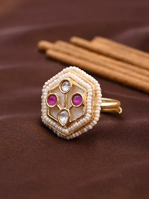 Hexagon_Kundan_Mother_of_Pearl_Statement_Ring