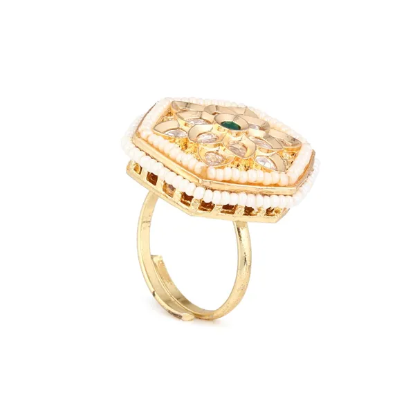 Hexagon_Floral_Kundan_Pearl_Brass_Ring