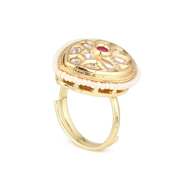 Teardrop_Kundan_Floral_Pearl_Brass_Ring