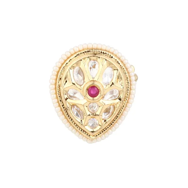Teardrop_Kundan_Floral_Pearl_Brass_Ring