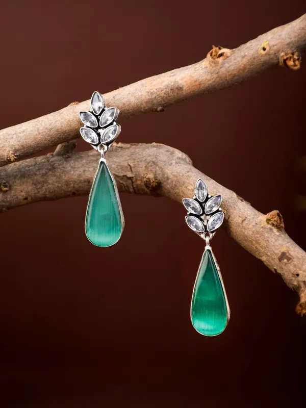 Mint_Petal_Crystal_Drop_Earrings