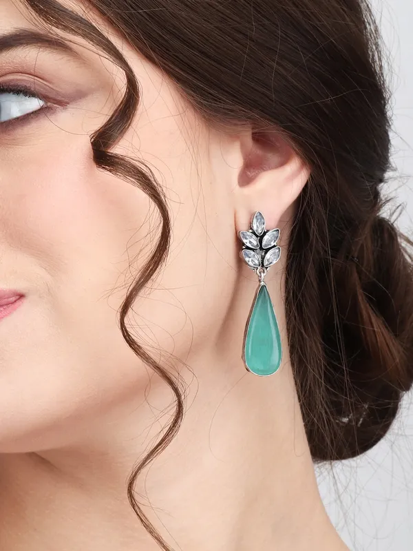 Mint_Petal_Crystal_Drop_Earrings