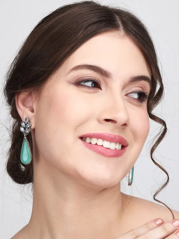 Mint_Petal_Crystal_Drop_Earrings