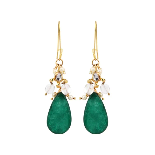 Gold_Finish_Green_Stone_Drop_Earrings