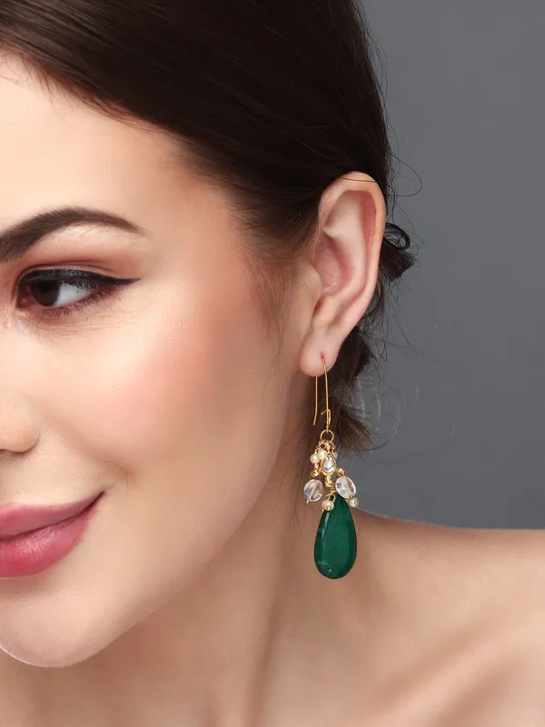 Gold_Finish_Green_Stone_Drop_Earrings