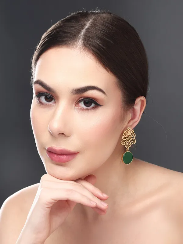 Gold_Filigree_Green_Stone_Drop_Earrings