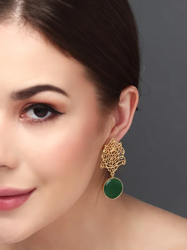 Gold_Filigree_Green_Stone_Drop_Earrings