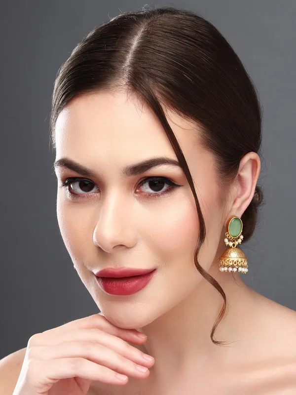 Gold_Finish_Pearl_Dome_Jhumka_Earrings