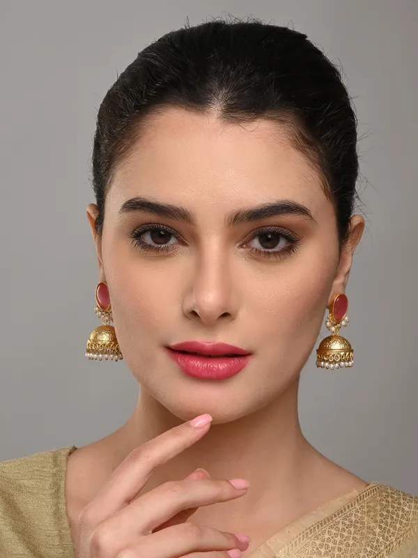 Gold_Finish_Pearl_Dome_Jhumka_Earrings