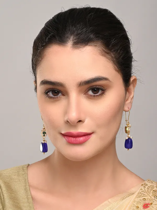Blue_Natural_Stone_Bead_Drop_Earrings