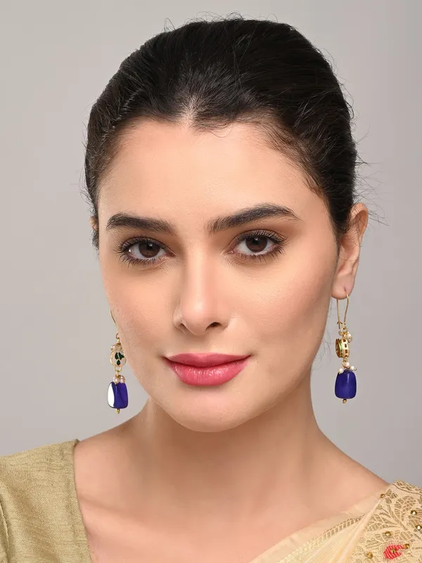 Blue_Natural_Stone_Bead_Drop_Earrings