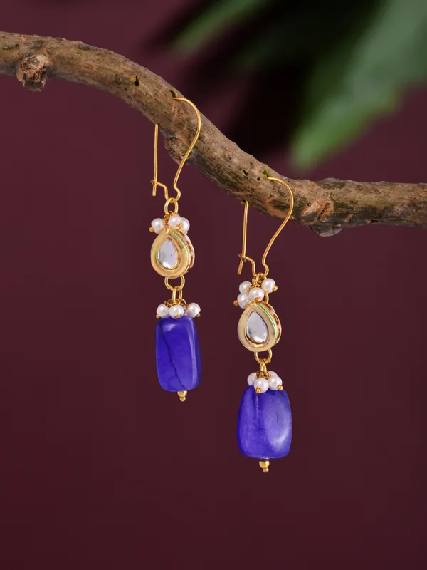 Blue_Natural_Stone_Bead_Drop_Earrings