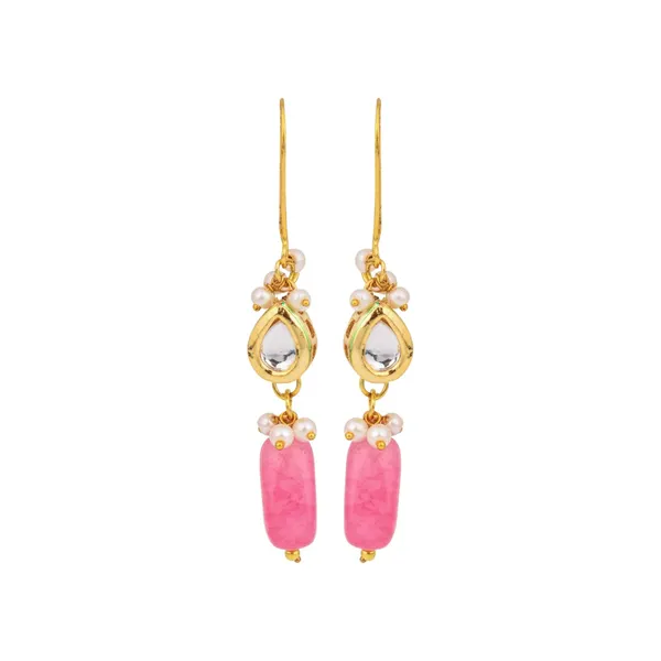 Pink_Natural_Stone_Bead_Drop_Earrings