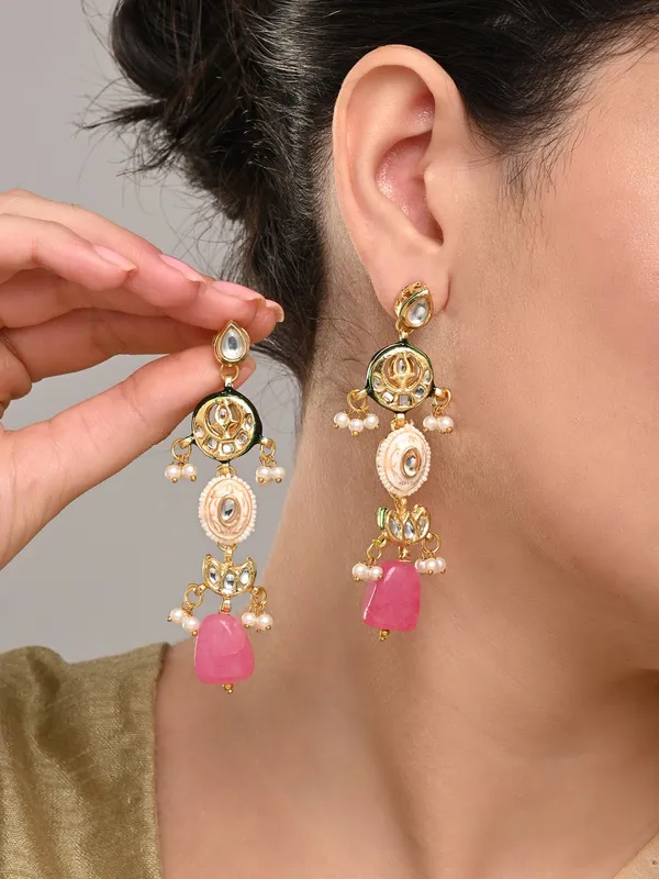 Brass_Pastel_Beaded_Layered_Drop_Earrings