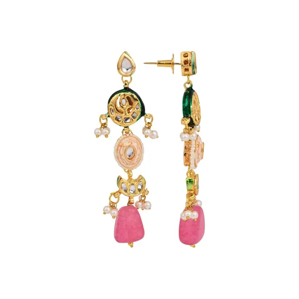 Brass_Pastel_Beaded_Layered_Drop_Earrings