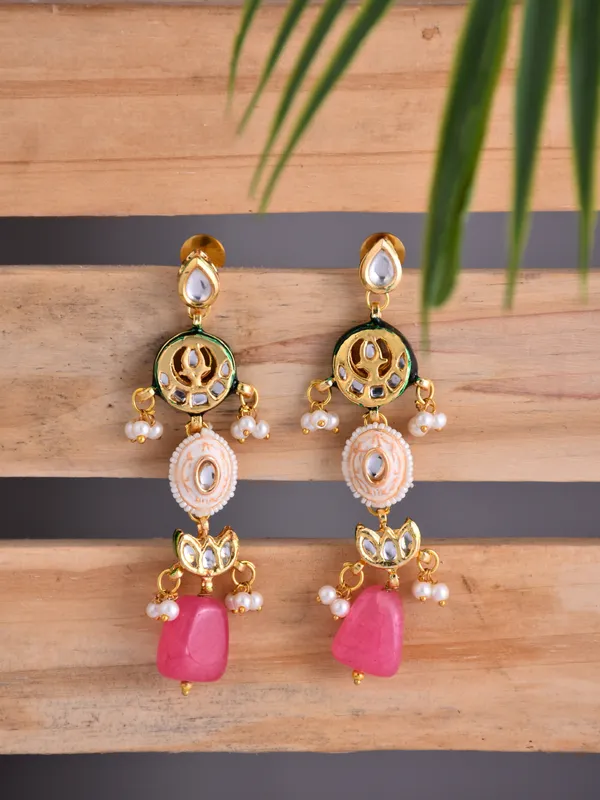 Brass_Pastel_Beaded_Layered_Drop_Earrings