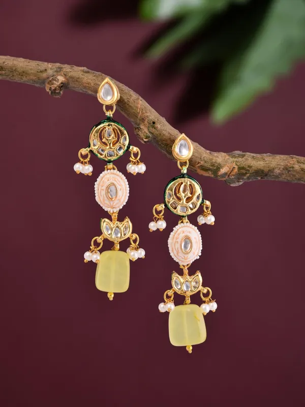 Brass_Pastel_Beaded_Layered_Drop_Earrings