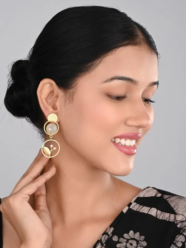 Botanical_Motif_White_Stone_Brass_Drop_Earrings