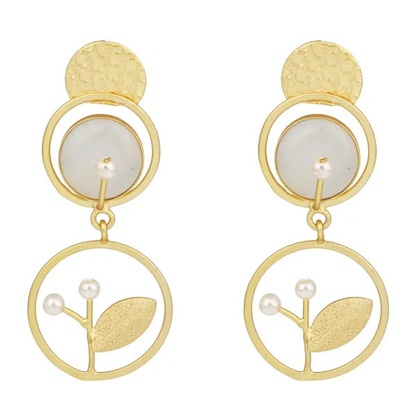 Botanical_Motif_White_Stone_Brass_Drop_Earrings