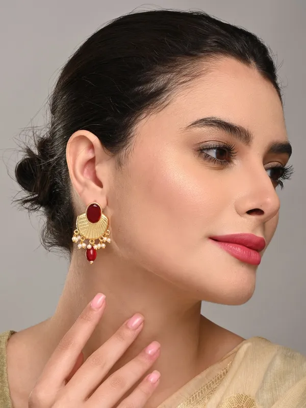 Gold_plated_Studs_with_red_stone_&_red_pearl_drops