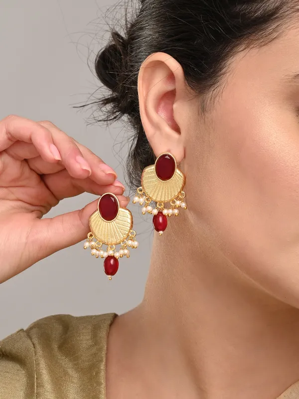 Gold_plated_Studs_with_red_stone_&_red_pearl_drops
