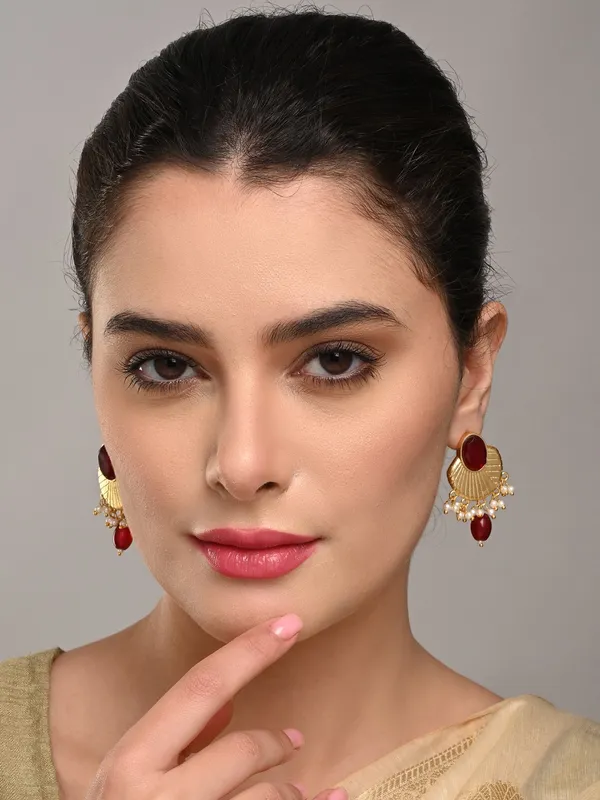 Gold_plated_Studs_with_red_stone_&_red_pearl_drops