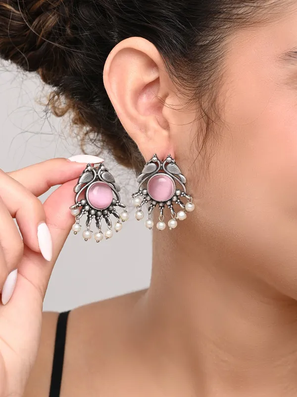 Silver_plated_bird_studs_Green