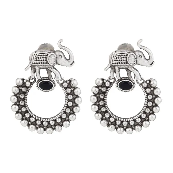Oxidised_Silver_Elephant_Hoop_Earrings