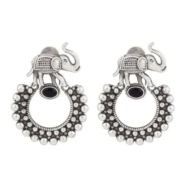 Oxidised_Silver_Elephant_Hoop_Earrings