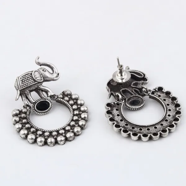 Oxidised_Silver_Elephant_Hoop_Earrings