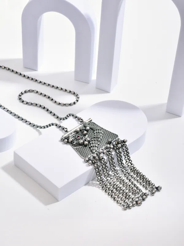 Oxidized_Tribal_Tassel_Pendant_Necklace