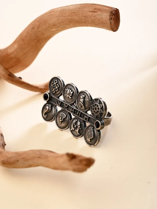 Ashtamangala_Oxidized_Brass_Ring