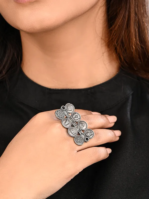 Ashtamangala_Oxidized_Brass_Ring