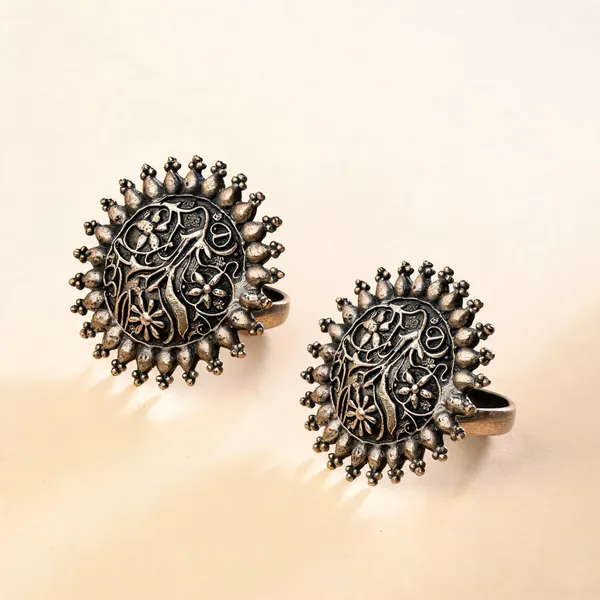 Floral_Mandala_Oxidized_Ring_Pack_Of_2
