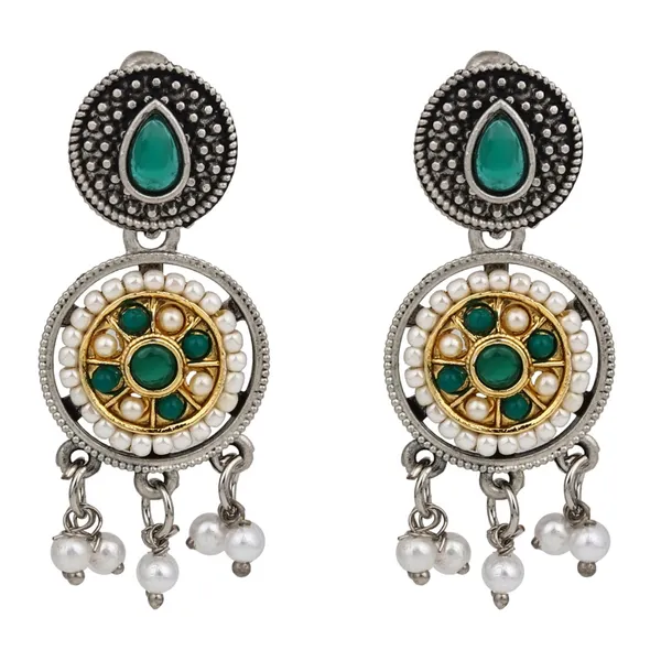 Stones_&_beads_Circular_Drop_Earring