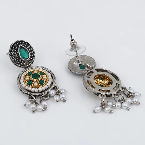 Stones_&_beads_Circular_Drop_Earring
