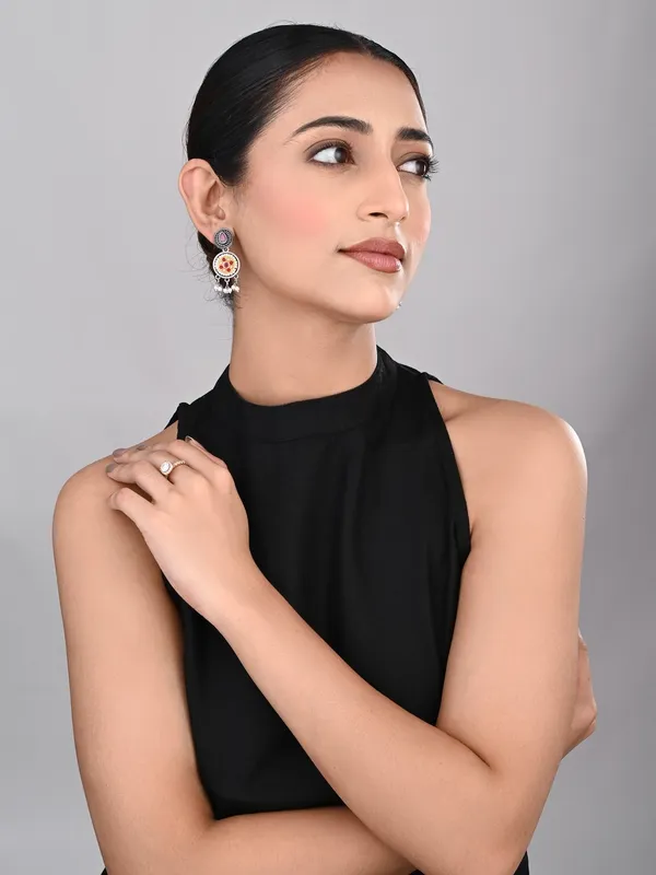 Stones_&_beads_Circular_Drop_Earring