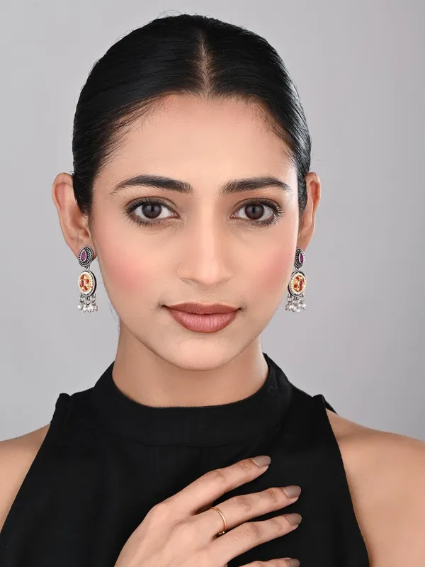 Stones_&_beads_Circular_Drop_Earring