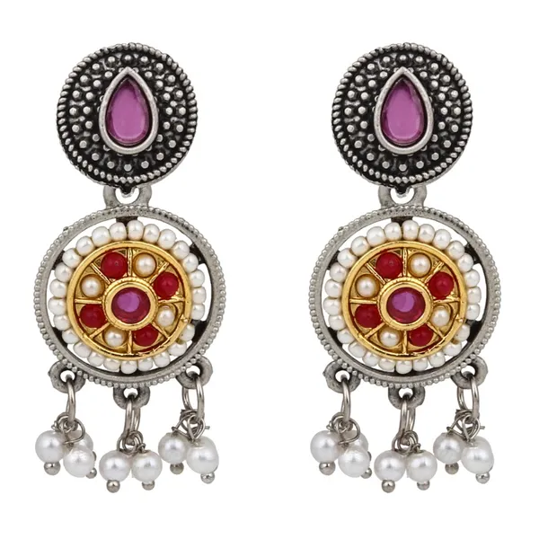 Stones_&_beads_Circular_Drop_Earring