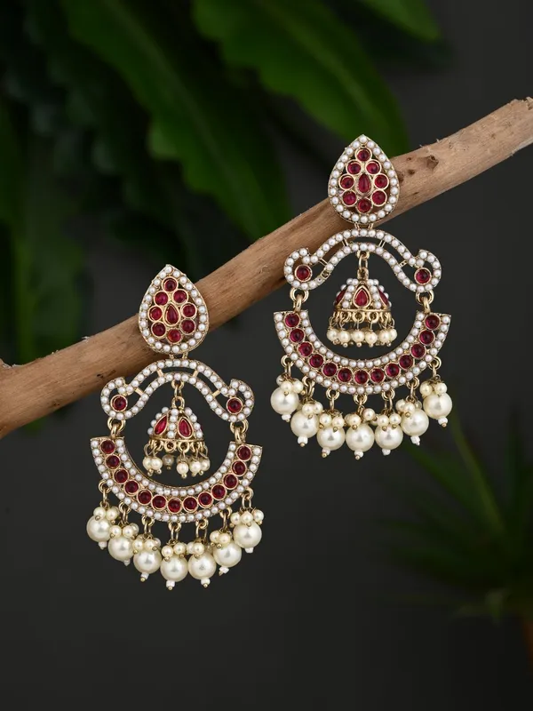 Gold_plated_Stone_&_beads_chandbali_Earring