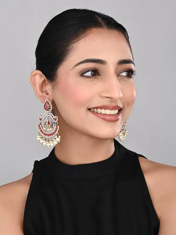 Gold_plated_Stone_&_beads_chandbali_Earring