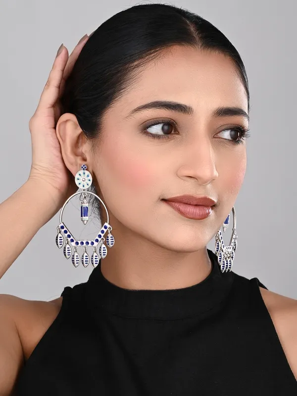 Silver_plated_White_&_Blue_Meenakari_Chandbali
