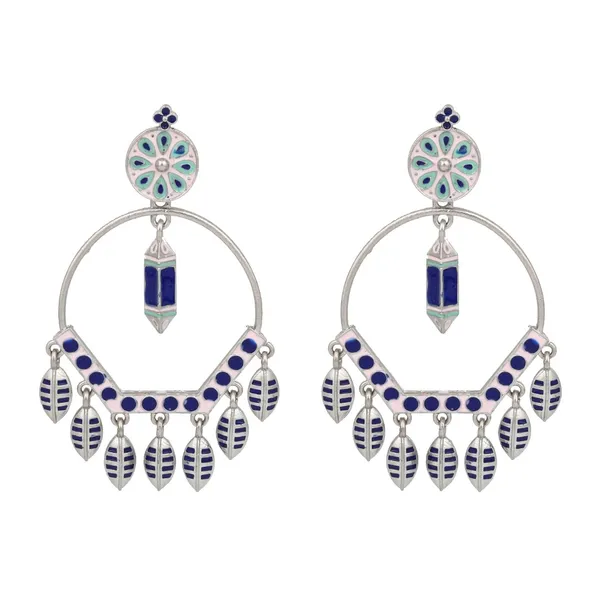 Silver_plated_White_&_Blue_Meenakari_Chandbali