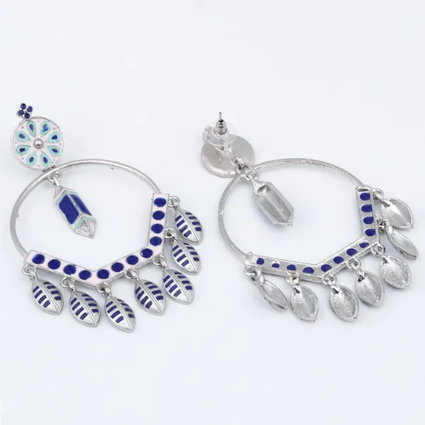 Silver_plated_White_&_Blue_Meenakari_Chandbali