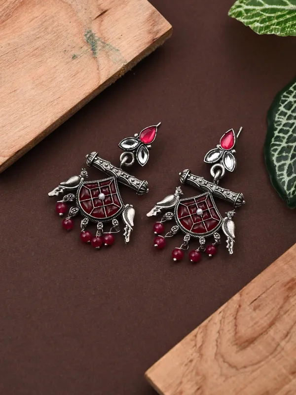 Silver_plated_bird_drop_earring