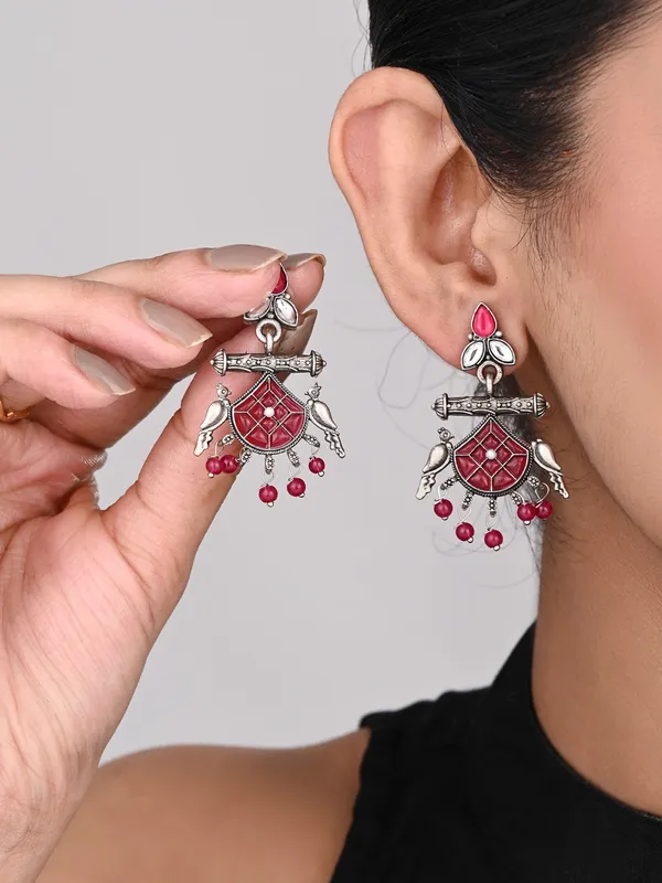 Silver_plated_bird_drop_earring