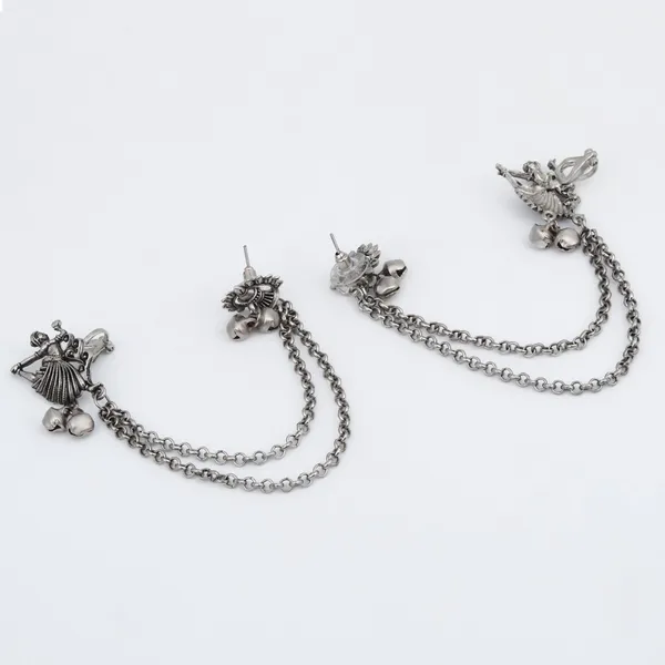 Oxidised_Silver_Dancing_girl_Ear_Cuff_with_Chains